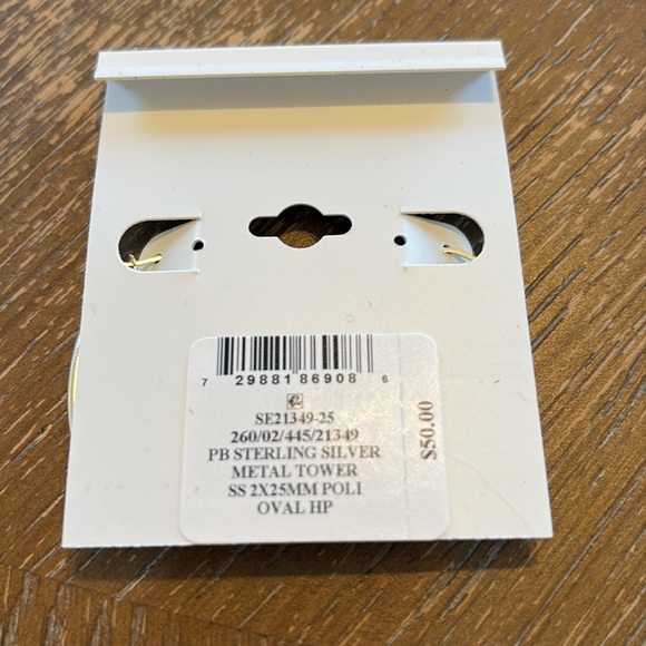 Gianni Bernini Sterling Silver Medium Polished Oval Tube Hoop Earrings - Picture 3 of 3